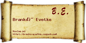 Brankó Evetke névjegykártya